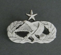 AIR FORCE USAF SENIOR MAINTENANCE EAGLE WREATH PEWTER LAPEL PIN BADGE 1.... - $6.44