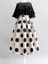 White A-Line Polka Dot Midi Skirt Outfit Women Custom Plus Size Party Skirt image 7