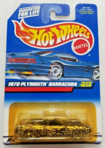 Hot Wheels 1970 Plymouth Barracuda Mattel #1035 1998 Black/Gold Diecast New 3 - £2.26 GBP