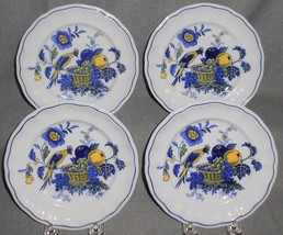 Set (4) Copeland Spode Blue Bird Pattern Dessert Or B&amp;B Plates England - £31.15 GBP