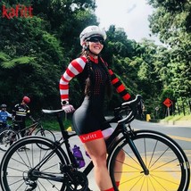 Kafitt Women&#39;s Triathlon Long-Sleeved Suit Cycling Suit Sexy Tight-Fitting Breat - £49.65 GBP
