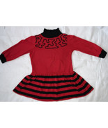 Girls Red Black  70&#39;s Sz 7 Fall Sweater Dress Knit Acrylic USA vintage - $22.76