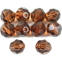 Swarovski Crystal Round 5000 6mm SMOKED TOPAZ Beads (10) 544220 - £6.96 GBP