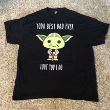Star Wars Yoda Best Dad Love You I Do Black T-Shirt Adult Size XL - £11.60 GBP
