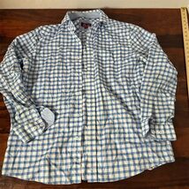 Johnston &amp; Murray Men's Blue Plaid Long Sleeve Button-Up Shirt Size L Ca... - $23.76