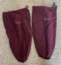 Allen Edmonds Cloth Burgundy Drawstring Shoe Bags Dust Covers Set Of 2 - £11.79 GBP