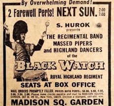 Black Watch Madison Square Garden Advertisement 1963 NYC Military Band D... - £39.95 GBP