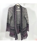Style &amp; Co Long Open Front Cardigan Sweater Fringe Hem Wm&#39;s Size Small - $255.44 MXN