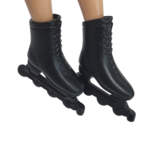 VINTAGE 1990's MATTEL BARBIE BLACK SKATES ROLLER BLADES PLASTIC BLACK WH... - $7.60