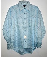 VTG NOS Belgrave Square Career Club Mens LS Shirt Sz 16 33 Light Blue Bi... - £31.54 GBP