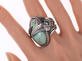 sz12.5 Large Vintage Navajo Sterling, turquoise ring - £220.19 GBP