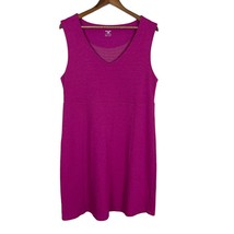 Horny Toad Tank Dress Women XL Pink Sleeveless V-Neck A-Line Stretch Knit Casual - £27.52 GBP
