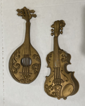 Sexton 1975 Metal Violin Mandolin Music Wall Decor Vintage Cast Aluminum USA - £21.01 GBP