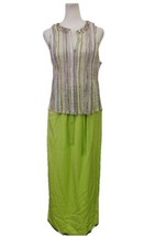 Vintage Diane Gilman 100% Silk  Maxi Skirt Size M/ With Blouse - Complet... - £44.30 GBP