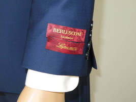 Men Suit BERLUSCONI Turkey Italian Wool 180's Single Breasted K442-12 Navy image 4