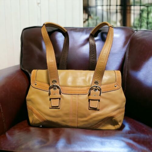 Primary image for Coach Tan Leather Vintage Buckle Soho Shoulder Bag C0867-F12304 YZK