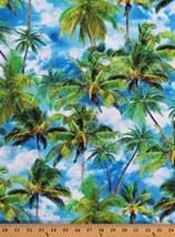 Cotton Palm Tree Paradise Palm Trees Summer Vacation Fabric Print BTY D685.61 - £12.61 GBP