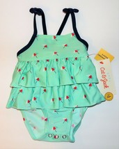 Cat &amp; Jack Baby Girls&#39; Umbrella Print 1 Piece Swimsuit Mint Green Size 3... - $10.98