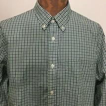 Brooks Brothers XL Red Fleece Blue Green Plaid Long-Sleeve Shirt Button-... - £20.58 GBP