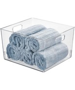 Mdesign Large Modern Stackable Plastic Storage Organizer Bin Basket With... - $35.99