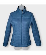 ATHLETA peacock blue ribbed quilted mud weight zip jacket size small spr... - $1,027.62 MXN