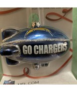 NFL  2017 Go ￼ Chargers, Blown Glass Blimp Ornament - £12.31 GBP