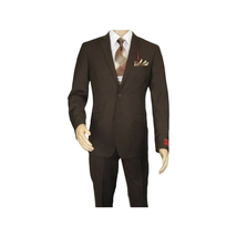 Men RENOIR suit Solid Two Button Business Formal Year Round Slim Fit 201-5 Brown image 3