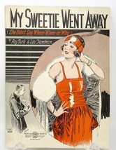 My Sweetie Went Away Sheet Music Piano Lyric Voice 1923 Flapper Antique Barbelle - £7.81 GBP