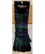 The Christmas Shoppe Green Blue Plaid Round Tree Skirt 48” Round NIB 270R - $32.58 CAD