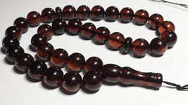 Islamic Prayer Beads Natural Baltic Amber Tasbih Tasbeeh Pressed - £93.45 GBP