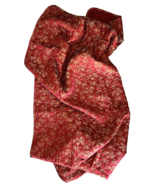 Bella Notte Blanket Colette Tuscan Red with Gold Flowers 72" x 49" Silky Soft - £382.59 GBP