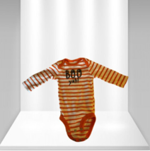 Baby Long Sleeve Carter&#39;s Orange Stripe White Boo Yah! One Piece Body Suit - £5.45 GBP