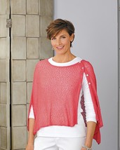 Smithsonian Hand Woven Capelette Shrug One Size in Black or Coral - £23.59 GBP