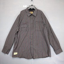 Rocawear Denim Co Men&#39;s 3XL Plaid Button Up Shirt, Zipper Pocket Long Sl... - $28.00