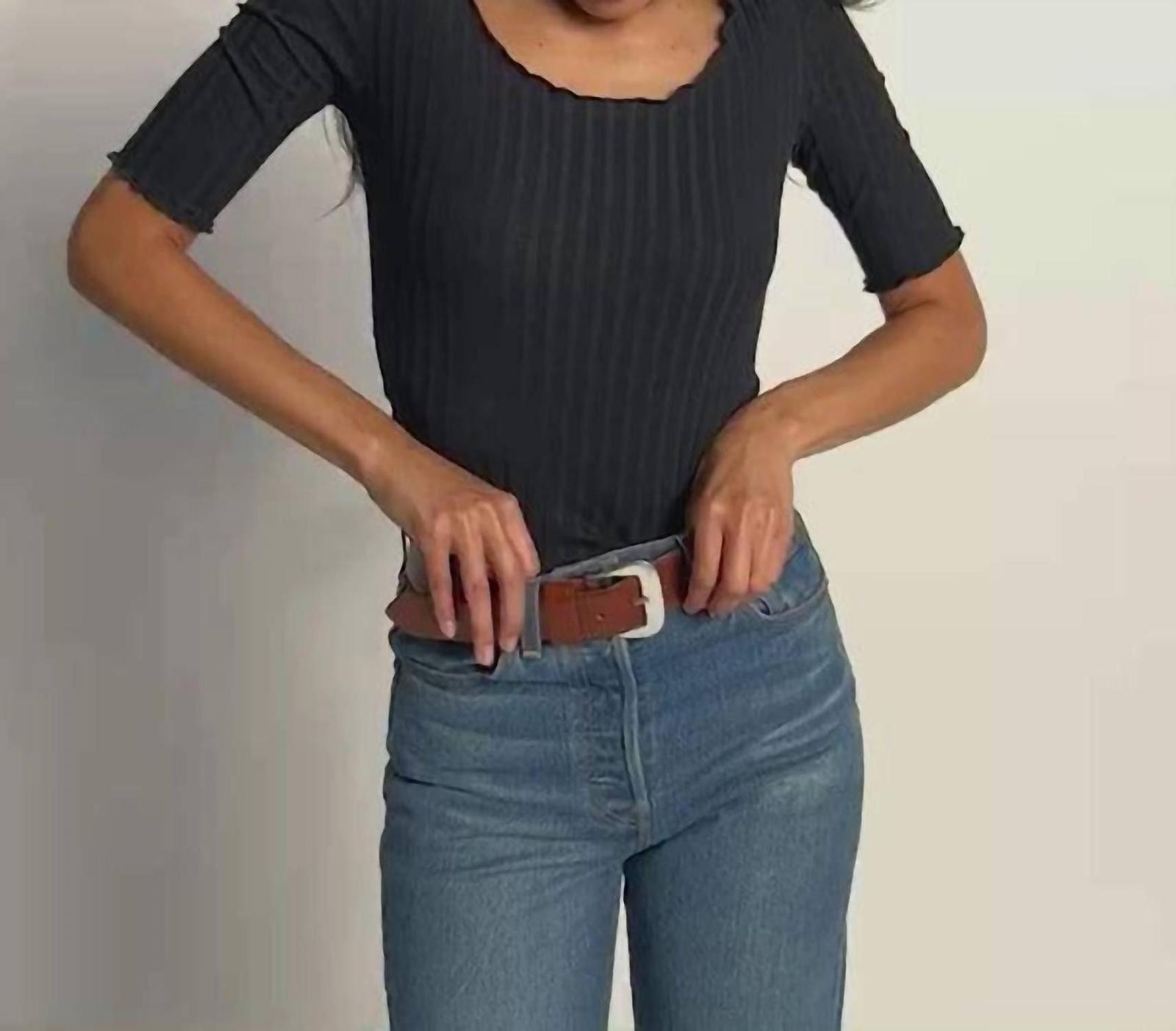 Nation Ltd Jezebel Scoop Neck Tee Jet Black - $62.00