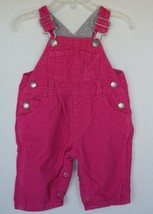 baby GAP Raspberry Fucshia Corduroy Overalls with Metal Clasps Xs up to 3 months - £9.37 GBP