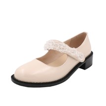 QUTAA 2021 Cow Patent Leather All Match Women Shoes Round Toe Crystal Square Hee - £85.39 GBP