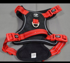 Phoepet Black &amp; Red Small Dog Harness-No pull adjustable w/training handle - £9.96 GBP