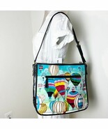 SHARIF Limited Ed Ballooning Hand paint Leather Large Tote Bag RARE Shou... - $86.92