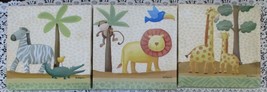 3 Pc Safari Wall Art for Nursery/Child&#39;s Room - £13.41 GBP