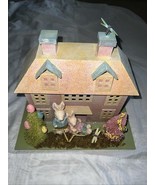 Glittered Pink Bunny Cottage Easter - €25,63 EUR