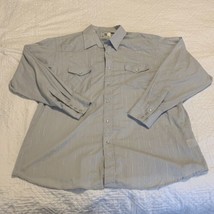 Corral West Ranch Wear Mens XXL Pearl Snap Gray Stripe Western Long Sleeve Shirt - £9.74 GBP