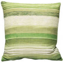 Sedona Stripes Green Throw Pillow 20x20, Complete with Pillow Insert - £41.92 GBP