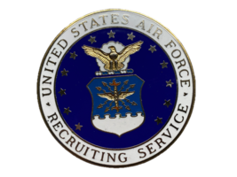 UNITED STATES AIR FORCE, RECRUITING SERVICE, BREAST BADGE, HALLMARKED - $149.11 MXN