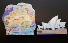 Cats Meow Village Lot Of 2 Australia Map And The Sydney Opera House - £23.65 GBP