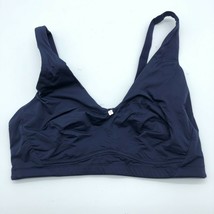 Breezies Infinite Stretch Unlined Wirefree Comfort Bra Navy Blue Size L - £11.34 GBP