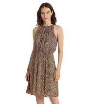 MSRP $135 Ralph Lauren Sleeveless High-Neck Dress Brown Size 2 - £18.79 GBP