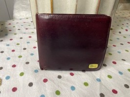 Preloved Bally Burgundy Leather Bifold Wallet with Gold-Tone Logo Plate - $49.50