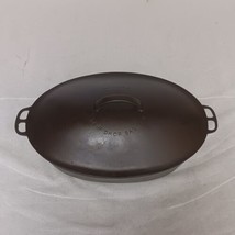 Wagner Cast Iron No 5 Oval Roaster With Lid Dutch Oven Restored - Cracke... - £243.81 GBP