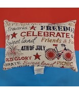 Throw Pillow 4th of July Americana Decor 18&quot;x13&quot; Red White Blue NEW with... - $11.29